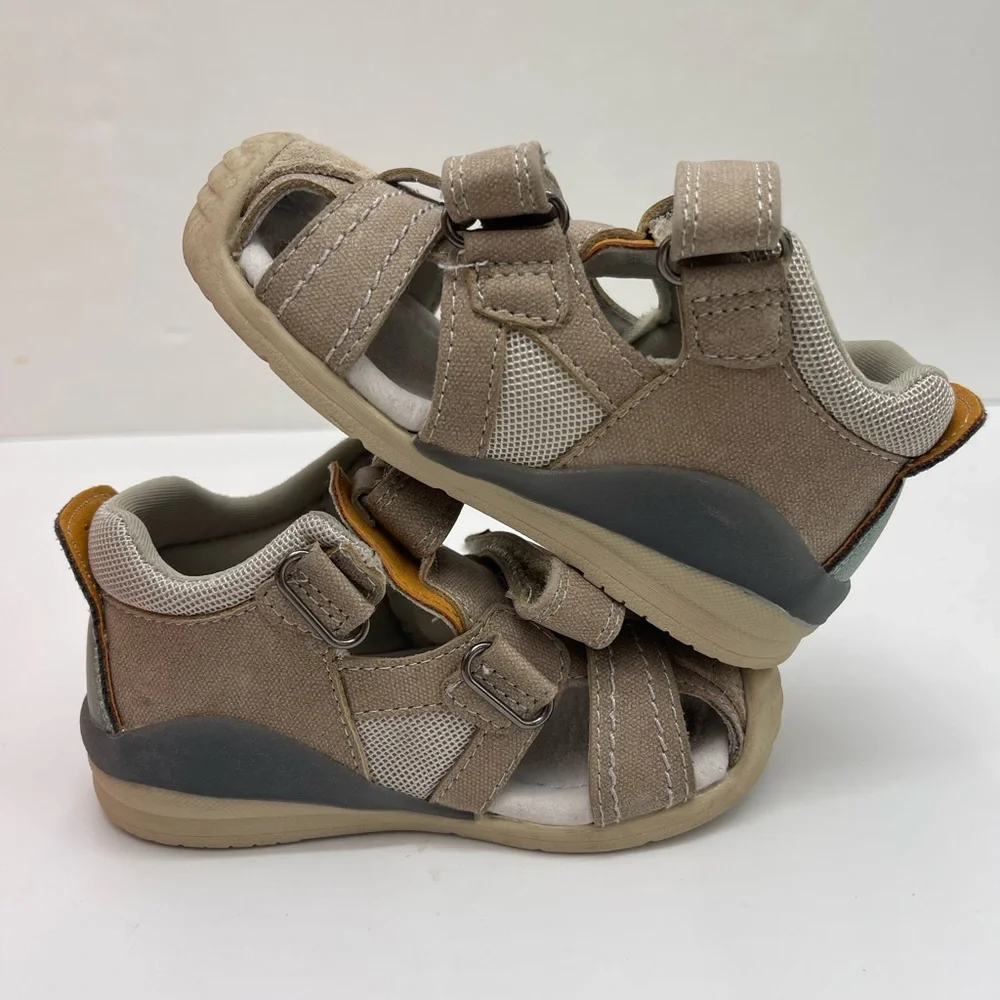 Kids Tan and Gray Sandals